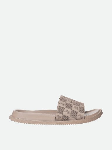 Polo Pool Sandal Block Monogram Taupe